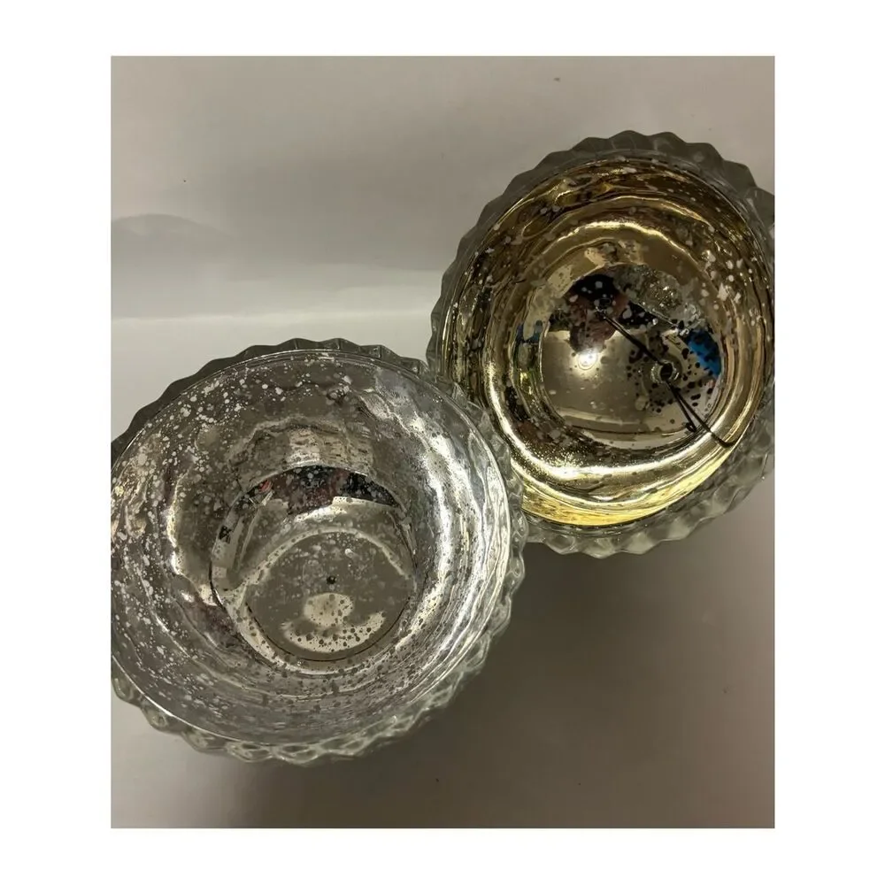 Vintage Pottery Barn Glass Mercury Jewelry Bowl ~ Excellent